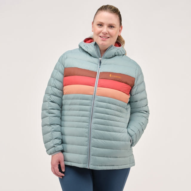 Cotopaxi Fuego Down Hooded Jacket Sea Spray Stripes