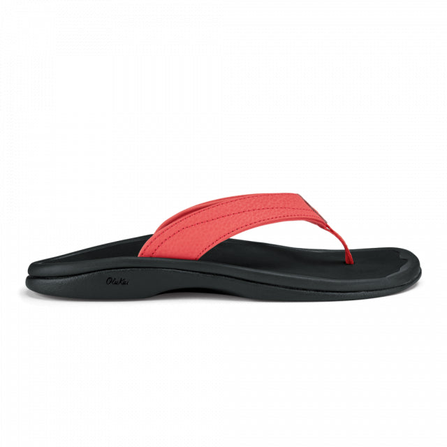 OluKai LLC OluKai Women's Ohana Flip Flop Sandal -D Hot Coral/Black