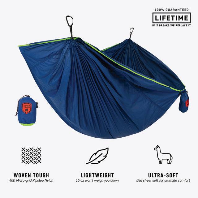 Grand Trunk Trunktech Double Printed Hammock Navy/Green