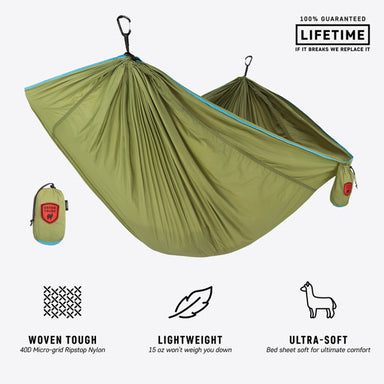 Grand Trunk Trunktech Double Printed Hammock Green/Aqua
