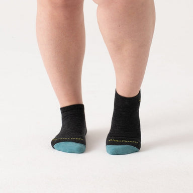 Wide Open Solid Cushioned No Show Charcoal