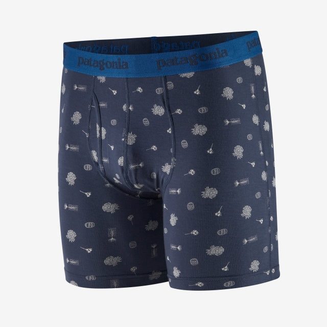 Patagonia Essential Boxer Briefs - 6 In. Fire Floral: New Navy