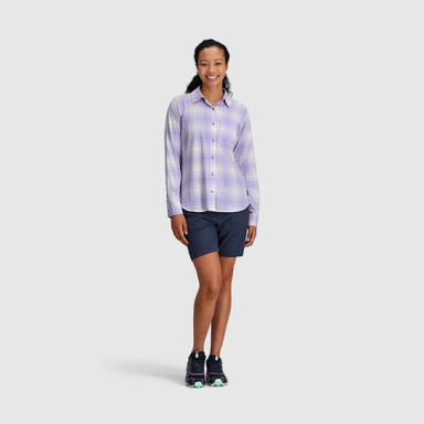 Outdoor Research Astroman Long Sleeve Sun Shirt Lavender Plaid