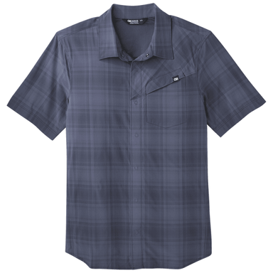 Outdoor Research Astroman Short Sleeve Sun Shirt Naval Blue Plaid