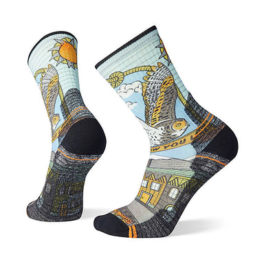 Smartwool Hike Light Cushion Print Crew Socks Charcoal