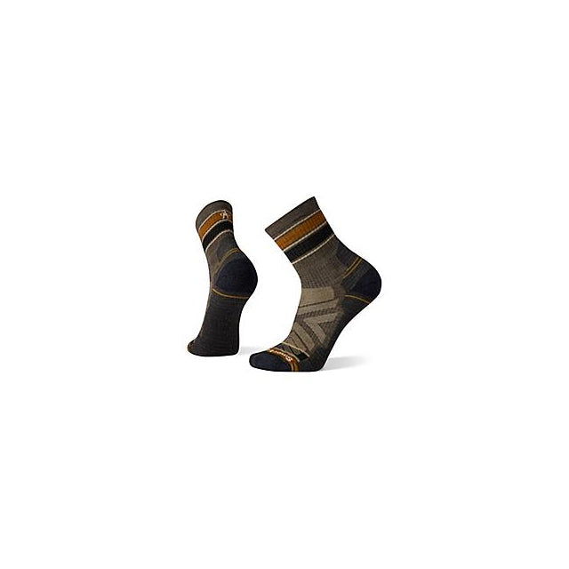 Smartwool Hike Striped Mid Crew Socks Taupe