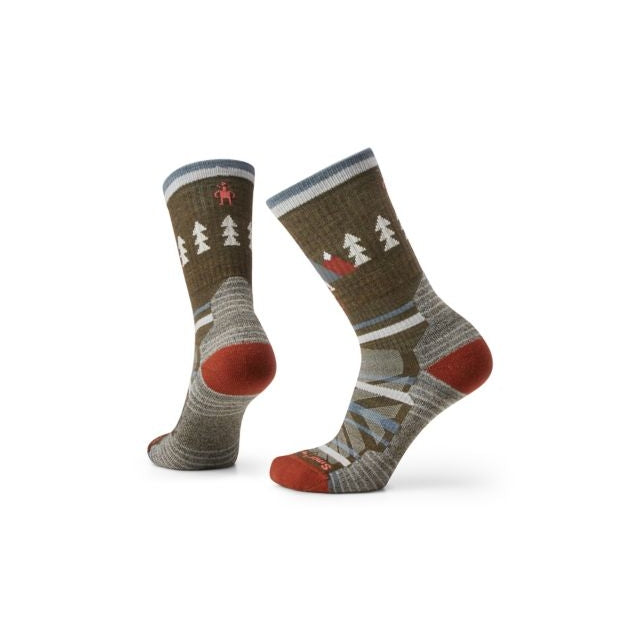 Smartwool Hike Light Cushion Under The Stars Crew Socks Military Olive