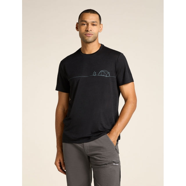 Icebreaker Merino 150 Tech Lite Ss Tee Single Line Camp Black
