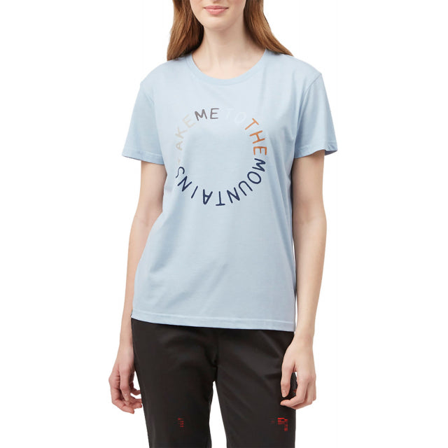 Tentree Women's To the Mountains Tee Shirt -D Blue Fog Heather