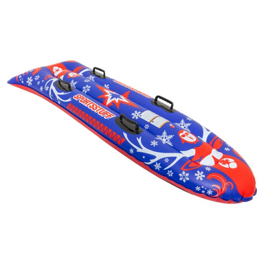 Airhead Double Deer Sled | 1-2 Rider Inflatable Snow Sled - 69" Red/Blue/Grey/Black