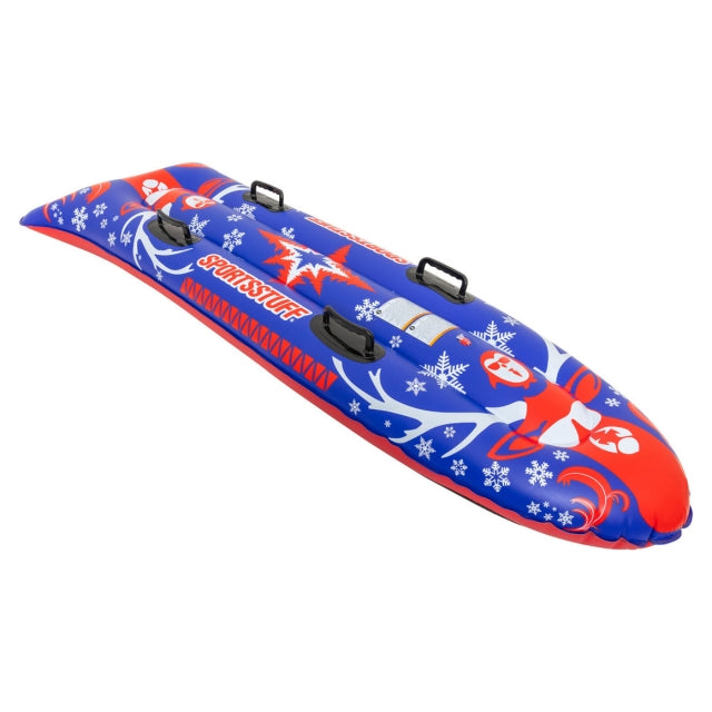 Airhead Double Deer Sled | 1-2 Rider Inflatable Snow Sled - 69" Red/Blue/Grey/Black