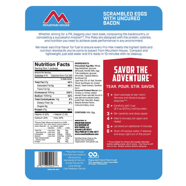 Mountain House Scrambled Eggs with Bacon Pro Pak - Gear For Adventure