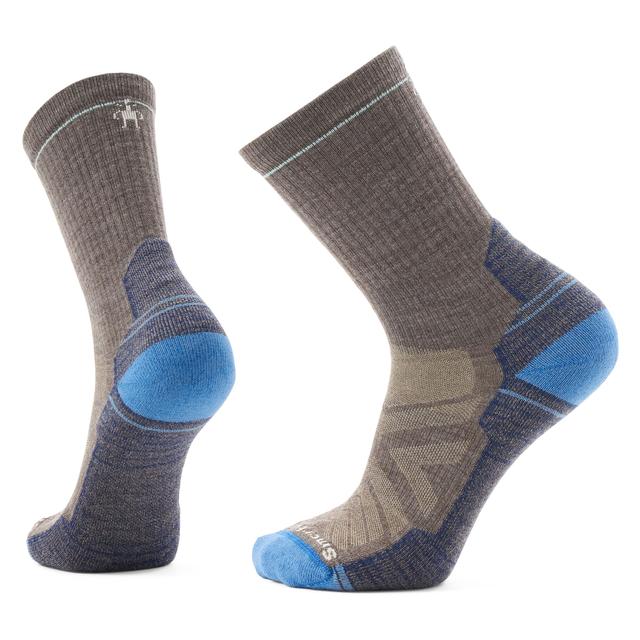 Smartwool Unisex Hike Crew Socks Taupe-Laguna Blue