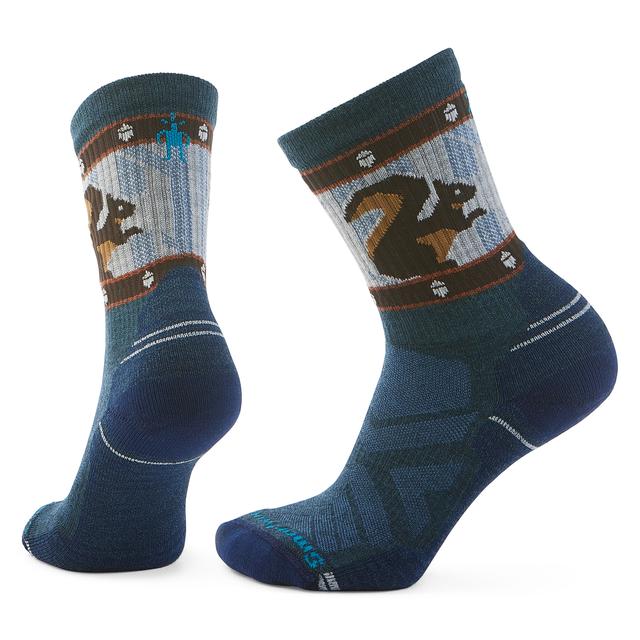 Smartwool Hike Squirrely Crew Socks Twilight Blue
