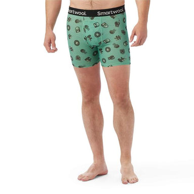 Smartwool Merino Print Boxer Brief Boxed Zen Green Trail Ride