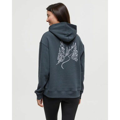 Tentree Snowy Trees Hoodie Forest River Green Stone Grey