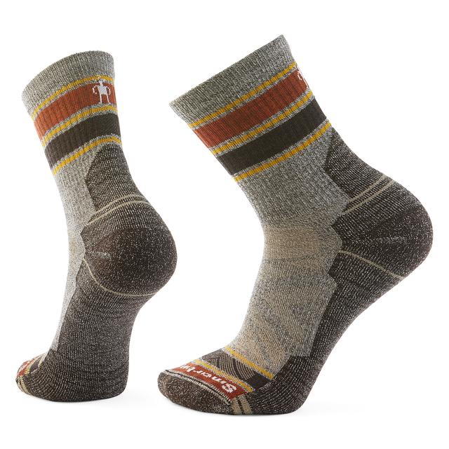 Smartwool Hike Striped Mid Crew Socks Taupe/Natural Marl