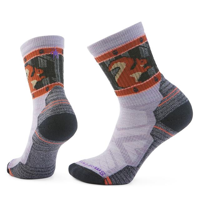Smartwool Hike Squirrely Crew Socks Purple Eclipse