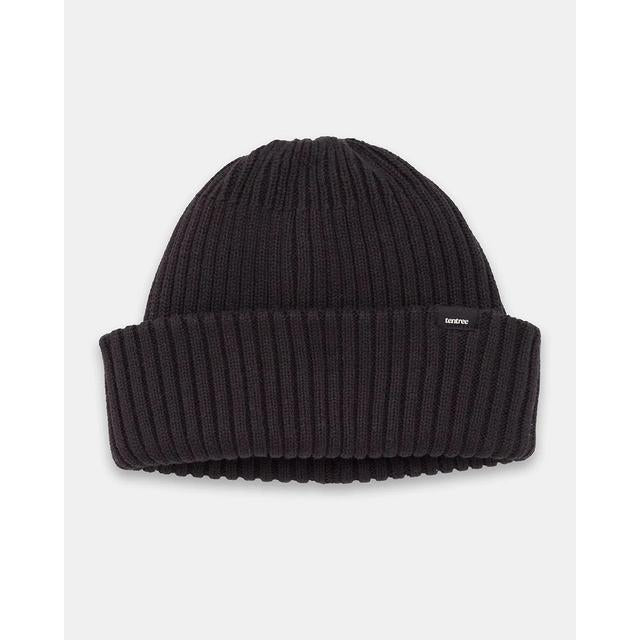 Tentree Short Ribbed Beanie Meteorite Black