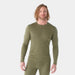 Smartwool Classic Thermal Merino Base Layer Crew Top Winter Moss Heather