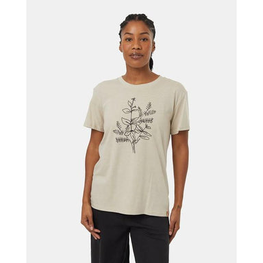 Tentree W Autumn Flora T-shirt Pale Oak Meteorite Black