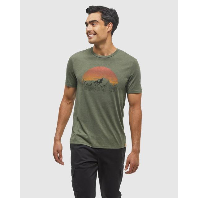 Tentree M Vintage Sunset T-shirt Deep Olive Heather Terra