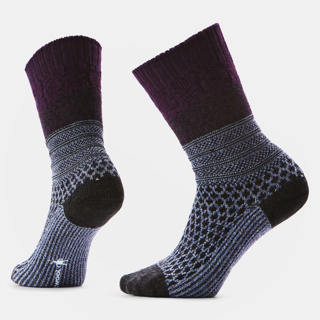Smartwool Unisex Everyday Cozy Popcorn Cable Crew Socks Chalk Violet