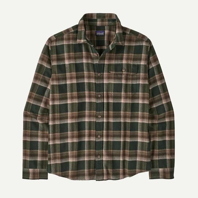 Patagonia Long Sleeved Lightweight Fjord Flannel Shirt Treeline Green