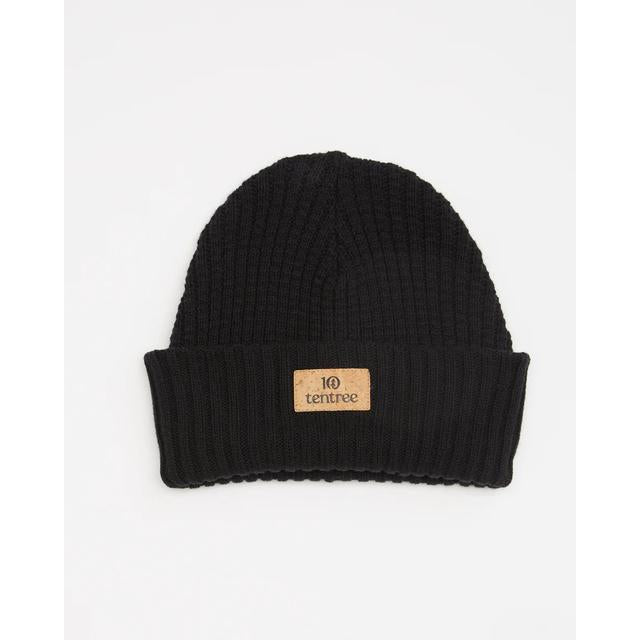 Tentree Cork Patch Beanie Meteorite Black