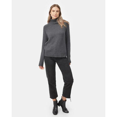 Tentree Highline Wool Turtleneck Sweater Dark Grey Heather