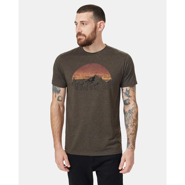 Tentree M Vintage Sunset T-shirt Black Olive Green Heather