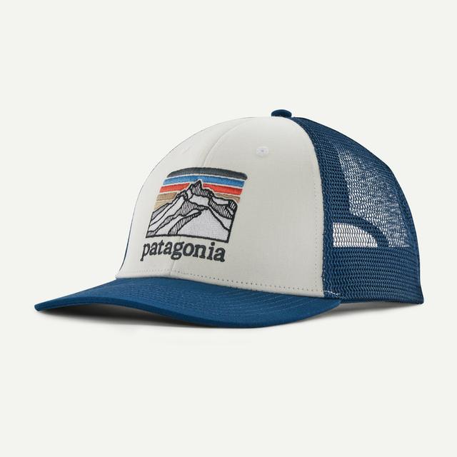 Patagonia Line Logo Ridge Lopro Trucker Hat White w/Lagom Blue