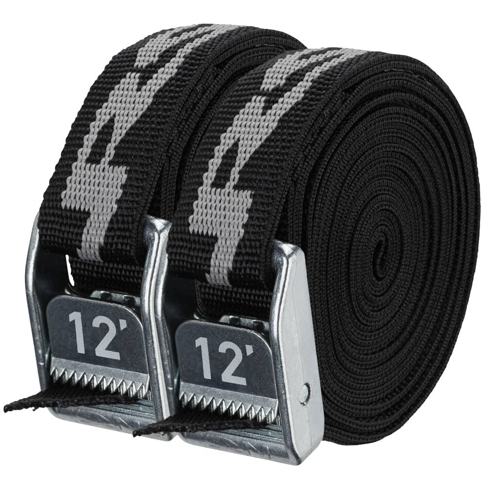 NRS, Inc 1" Heavy Duty Straps Stealth Black 12' Pair - Gear For Adventure