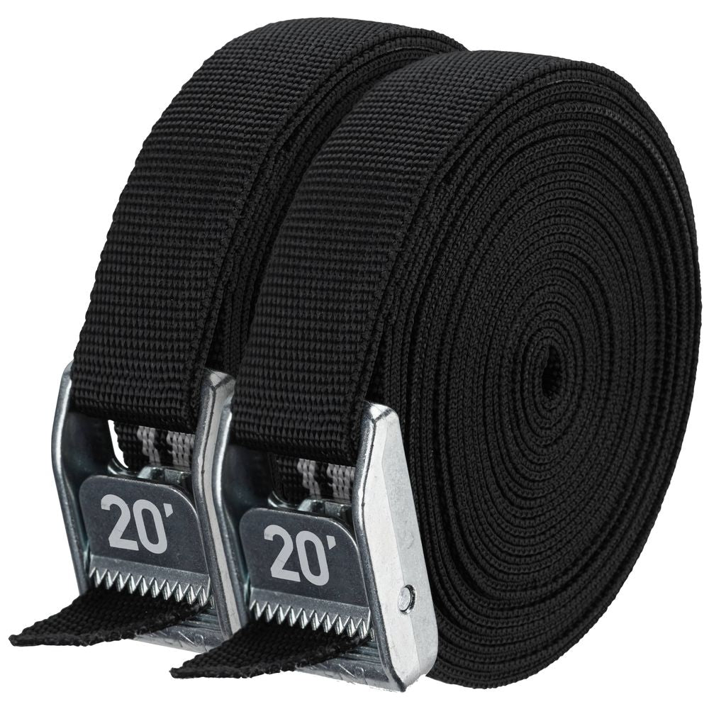 NRS, Inc 1" Heavy Duty Straps Stealth Black 20' Pair - Gear For Adventure