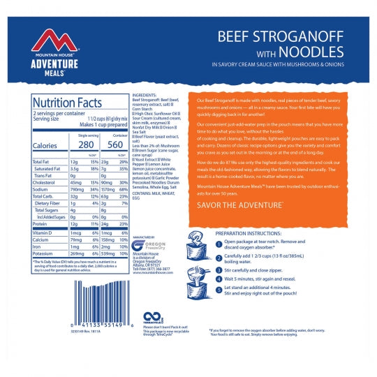 Mountain House Beef Stroganoff | Clean Label - Gear For Adventure