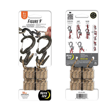 Nite Ize Figure 9 Carabiner Small 2-Pack with Rope