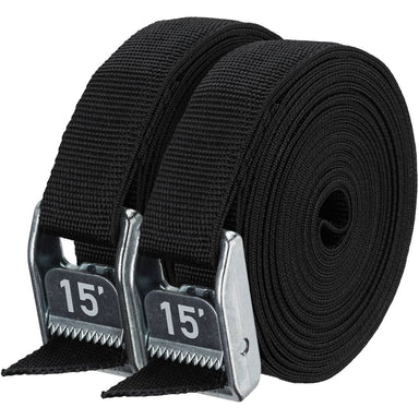 NRS, Inc 1" Heavy Duty Straps Stealth Black 15' Pair - Gear For Adventure