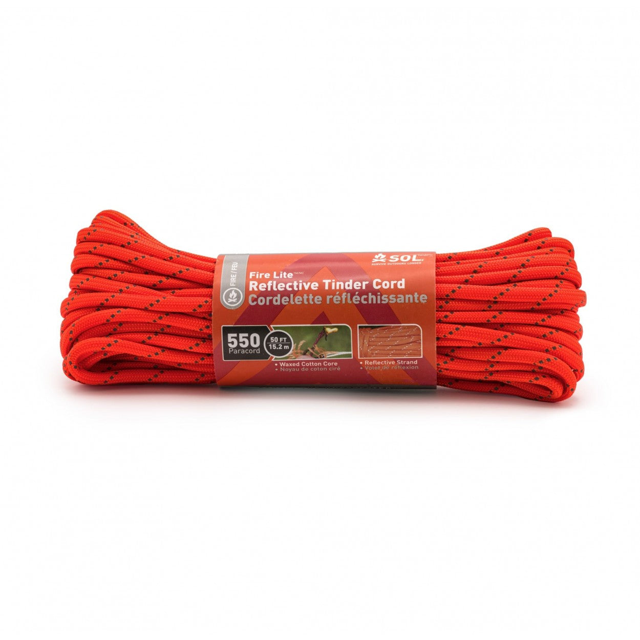 SOL Fire Lite 550 Reflective Tinder Cord 50ft - Gear For Adventure
